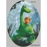 Den gode Dinosaur Printet strygelap oval 11x8 cm