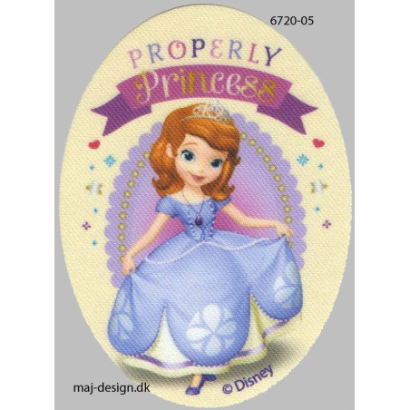 Prinsesse Sofia d. første Printet strygelap oval 11x8 cm
