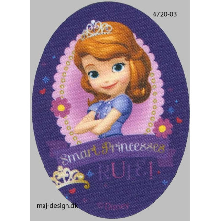 Prinsesse Sofia d. første Printet strygelap 11x8 cm oval