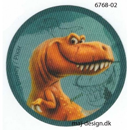 Den gode dinosaur Randi Printet strygemærke Ø 6,5 cm