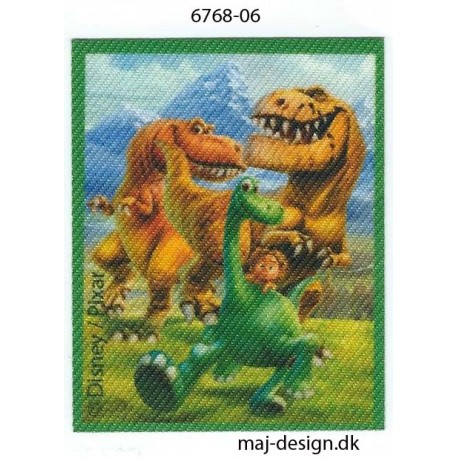 Den gode dinosaur Arlo, Tot og Bruno Printet strygemærke 7x5,5 cm