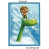 Den gode dinosaur Tot og Arlo Printet strygemærke 7x5 cm