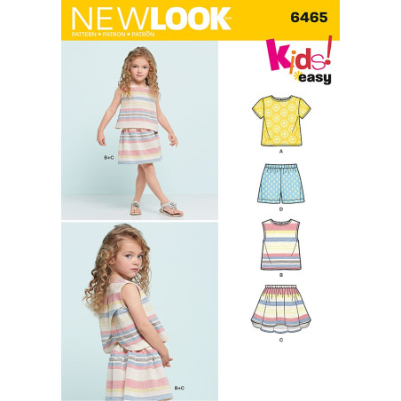 Pigetøj nederdel, shorts og top New look snitmønster easy