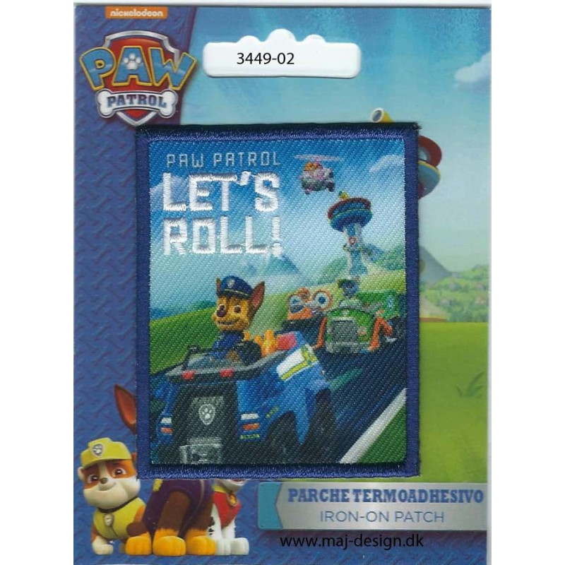 Paw Patrol Chase Broderet strygemærke 7x6 cm