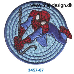 Spider-man Ø 6,5 cm. Broderet strygemærke