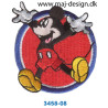 Disney Mickey Mouse Ø  6 cm. broderet strygemærke 