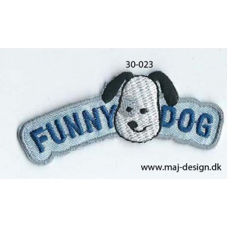 Funny Dog 6x2 cm strygemærke