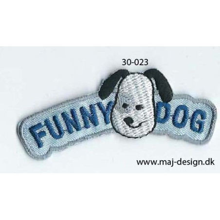 Funny Dog 6x2 cm strygemærke