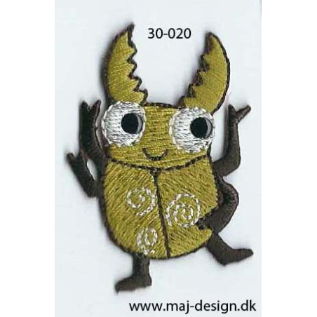 Bille grøn/brun 5x3,5 cm strygemærke