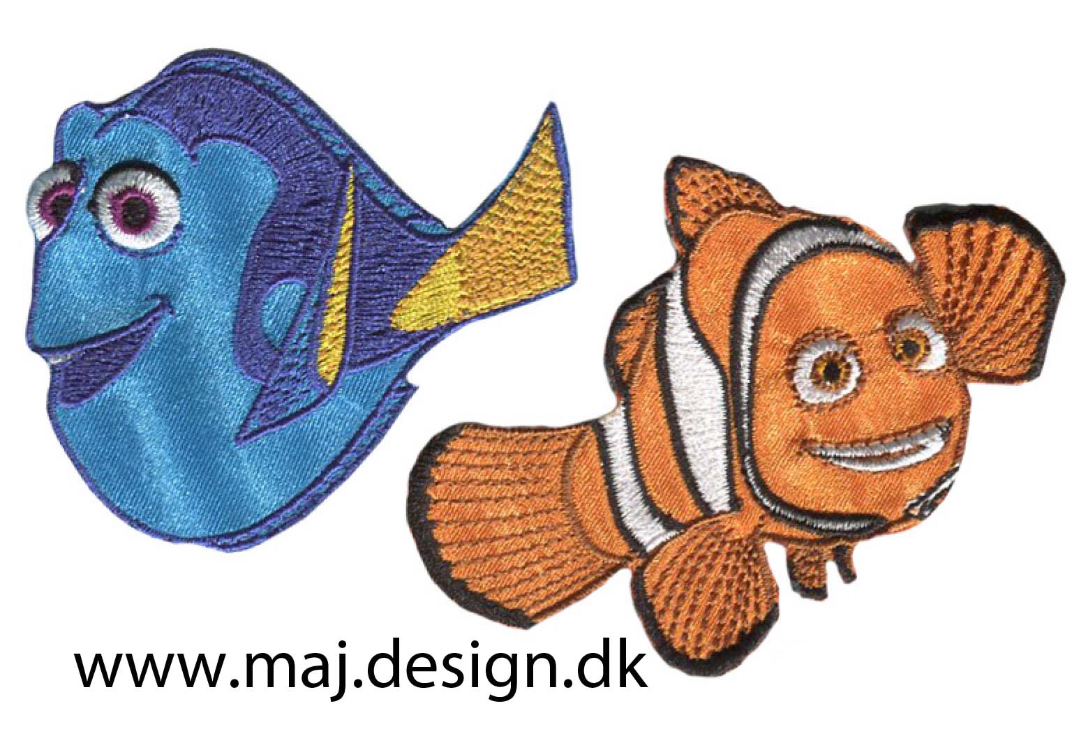 Find Dory og Nemo broderet strygemærke.