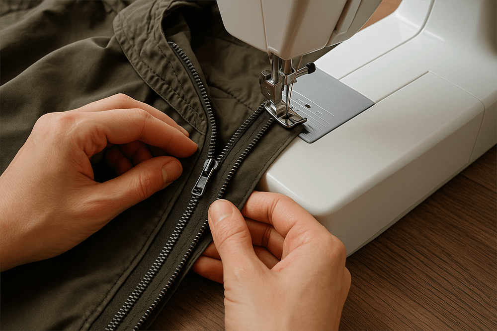 Sådan syr du en lynlås i din jakke som en professionel